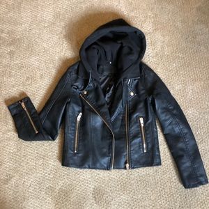 BLANKNYC Meant to Be Moto jacket/removable hoodie
